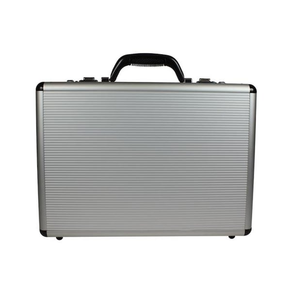 World Traveler WT-BC-450LA 4 in. Fasano Aluminum Silver Wide Attache Briefcase WT-BC-450LA - main